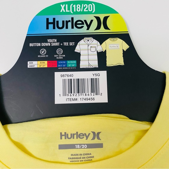 Hurley Youth 2 pack Button down shirt + tee set, NWT. - Picture 10 of 11